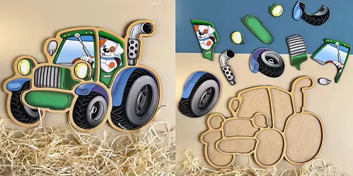 Контурний пазл дерев'яний Трактор Ubee ПСД119