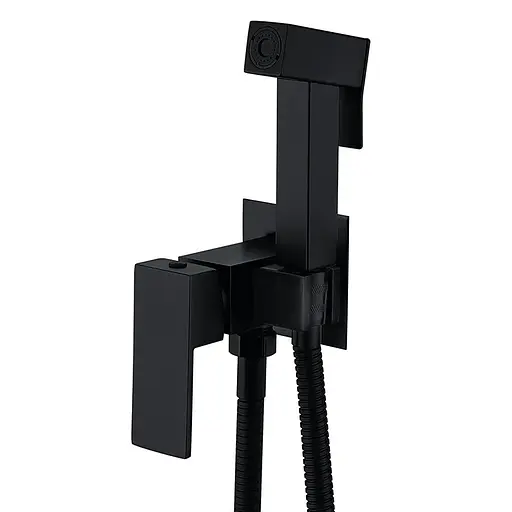 Гігієнічний душ прихованого монтажу Zerix KUB-333 Black ZX4859, Чорний матовий - фото 1