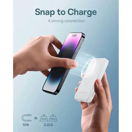 Павербанк Baseus Magnetic Mini White 5 000 mAh / 20 Вт (P10022107223-00) - фото 6