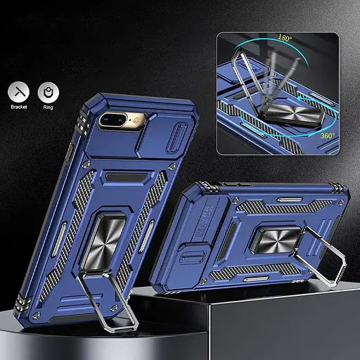 Ударопрочный чехол Camshield Army Ring для Apple iPhone 7 plus/8 plus 5.5 Синий/Navy - фото 4