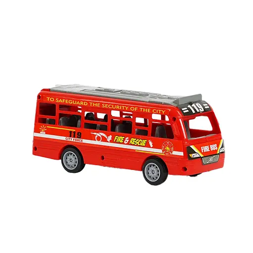 Автобус XY 331-09, инерция, открываются двери, в пакете (6975371112642) Красный - фото 1