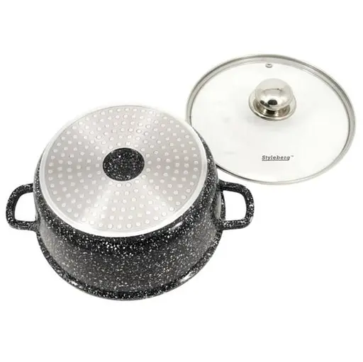Каструля з кришкою Styleberg ST3021 алюмінієва 2.2 л 20 см Сірий - фото 2