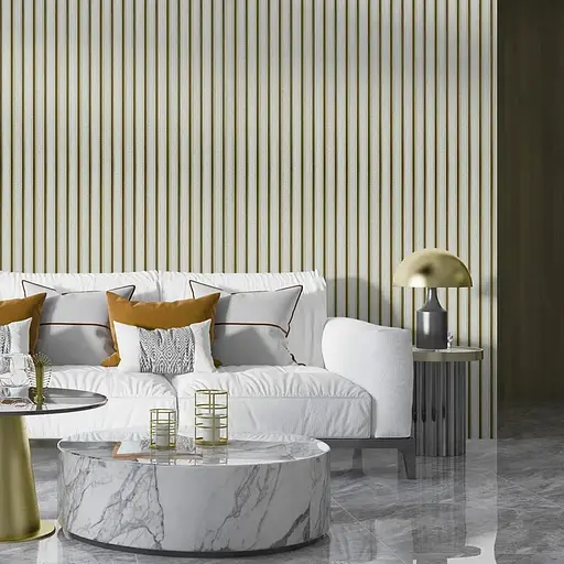 Рейка декоративна Wall Sticker SW-00002130 PS 2900х120х12 мм під білу шкіру із золотом - фото 7