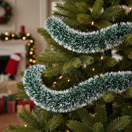 Мишура новогодняя Yiwu 6-слойная зеленая 200х11 см