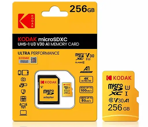 Карта памяти MicroSD Kodak (microSDXC) 256Gb+ адаптер - фото 2