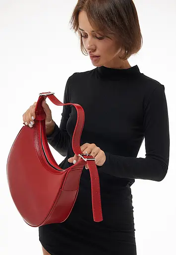 Жіноча шкіряна сумка Vivian червона - фото 3