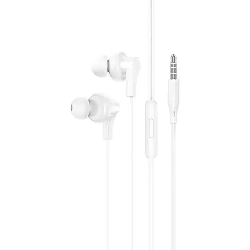 Провідні навушники Hoco M114, вакуумні, з мікрофоном, 1.2m, white