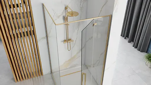 Душевая кабина Rea Fargo 80x100 gold REA-K4907, Золотой, Универсальная, прозрачная - фото 3