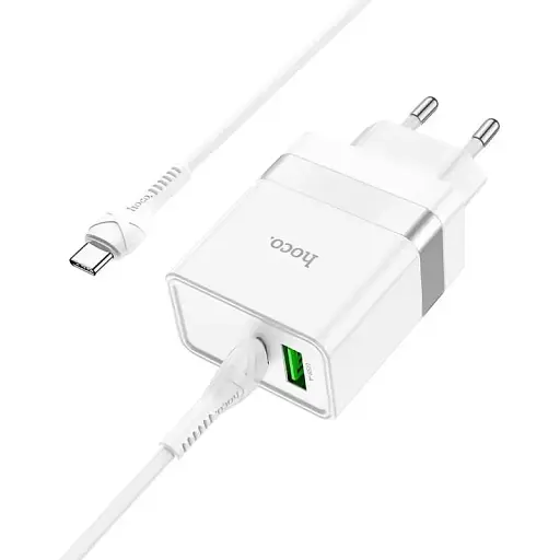 Зарядний пристрій Hoco N21 Extension speed charger set 30w USB + Type-C кабель - фото 1