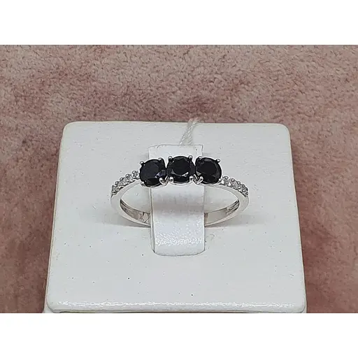 Срібне кільце Агні Стрімлайн з фіанітами. 1349/1Р-CZ 17 - фото 3