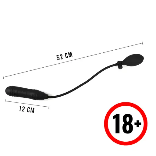 Надувний ділдо для анального розширення 12 см Чорний K0009-1 - фото 3