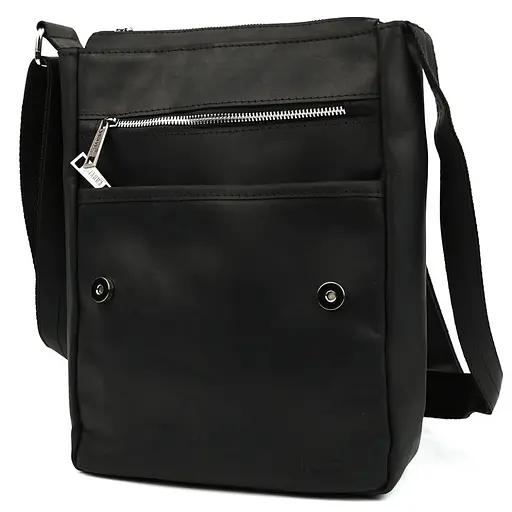 Чоловіча сумка шкіряна А4 через чорне плече TARWA 33х26х8 см sum0028178 - фото 5