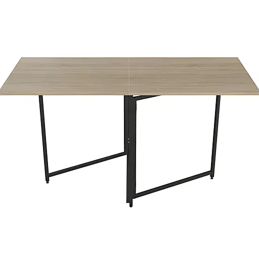 Стіл трансформер книга Панама Ferrum-decor 75x148x68 Чорний метал ДСП Дуб Сонома 16 мм (FRD-106828)