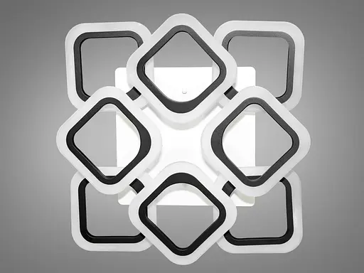 Стельова світлодіодна акрилова люстра з пультом, 80W, чорна - фото 3