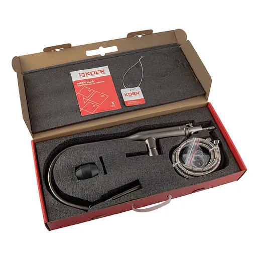 Смеситель для кухни с выдвижным изливом Koer KI-70004-07 KR3387 Графит - фото 3