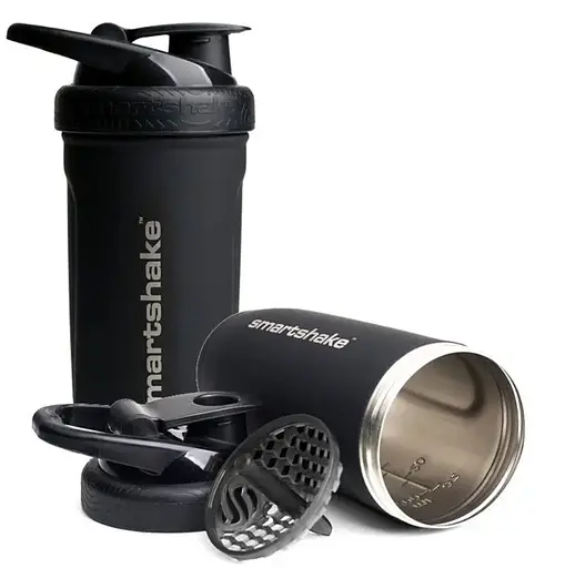 Шейкер спортивний SmartShake металевий Reforce Stainless Steel 30oz/900 мл Black (11150103) - фото 3