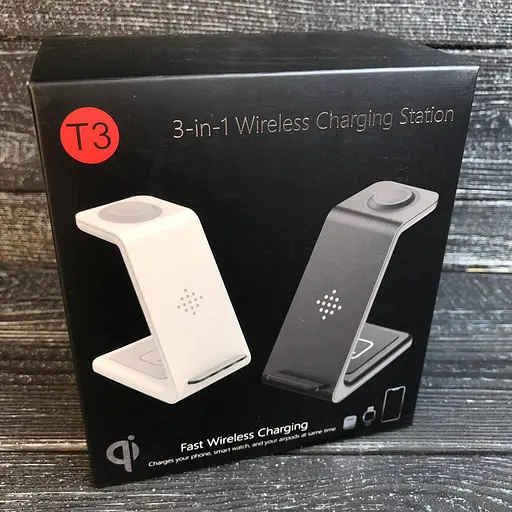 Зарядний пристрій T3 3-в-1 (iPhone Watch AirPods) 15 W FAST - фото 2