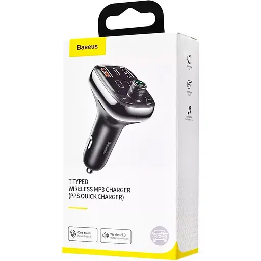 FM-трансмиттер Baseus T Shaped S-13 Car Bluetooth MP3 Player Black (CCMT000101) [101022] - фото 5