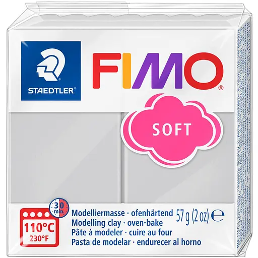 Пластика для біжутерії Soft Сіра 57г Fimo - фото 1