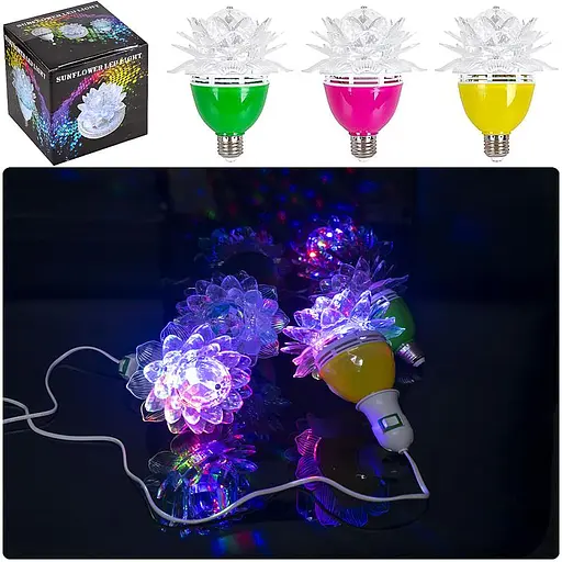 Лампа обертова Квітка, 13-78, зі світловими ефектами, LED, кольорова