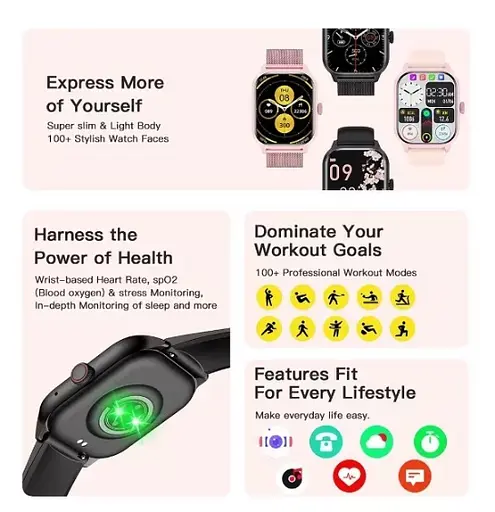 Смарт-часы LEMFO LT10-Y12 стальной ремешок Pink (16857) - фото 5