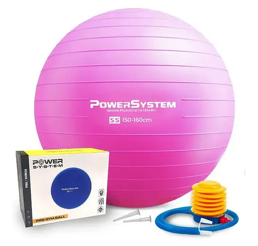 М'яч для фітнесу (фітбол) Power System PS-4011 Ø55 cm PRO Gymball Pink (4011PI-0) - фото 1