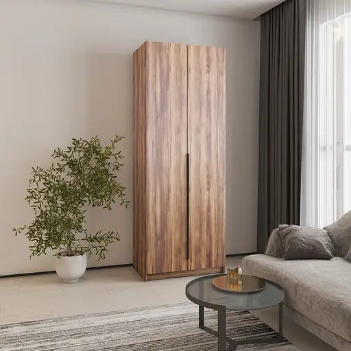 Шкаф 2-дверный MebelStar Оскар ДСП BG, блок ящиков+полки 80x52x220 см Дуб янтарный (MBS-4473)