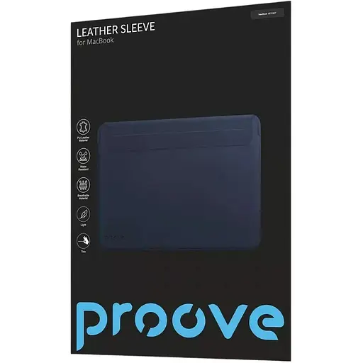 Чохол-конверт Proove для Apple MacBook Pro 13" 2020-2022 Leather Sleeve (021076) black - фото 2