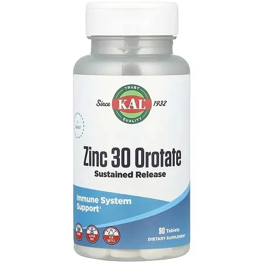 Цинк оротат KAL Zinc 30 Orotate Sustained Release, 90 таблеток - фото 1