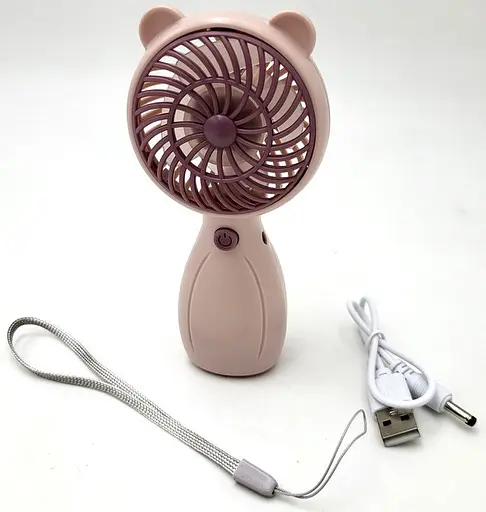 Портативный ручной вентилятор Handy Mini Fan JX-998 на аккумуляторе с ручкой мини ветродуйка 2,5Вт Pink - фото 4