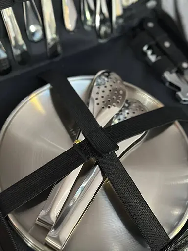 Набір туристичного посуду на 4 особи 24 предмети в чохлі з нержавійки Срібло - фото 3