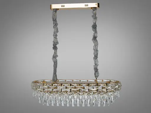 Поразительная хрустальная люстра овальной формы на 11 ламп. - фото 1