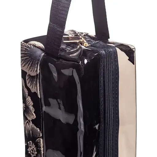 Набір косметичок Yiwu HP-16-1KB 22х11х18 / 17х10х11 см водонепроникні 2 шт. прозорі/чорні  - фото 11