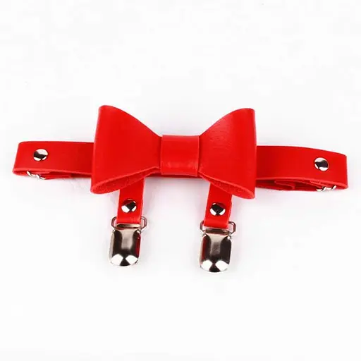 Гартер на 2 ноги з підв'язками для панчох і бантиком 2 шт Червоний - фото 1