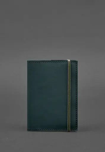 Кожаная обложка для паспорта 1.0 зеленая - фото 2