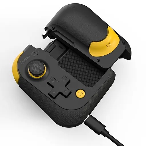 Геймпад iPega PG-9211B с поддержкой Android/iOS черно-желтый в комплекте с чехлом на карабине - фото 4