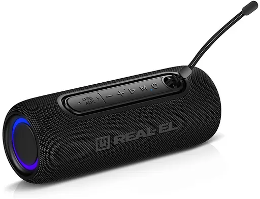 Портативна колонка Real-El RX715 10W Bluetooth TWS, RGB, Black - фото 8