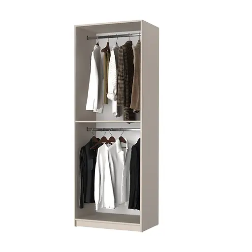 Шафа 2-дверна MebelStar Оскар Gloss BL-B, додаткова штанга 80x52x220 см Антрацит/Альмонд (MBS-5116) - фото 2