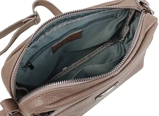 Женская кожаная сумка Borsacomoda на плечо коричневая sum0028719 - фото 8