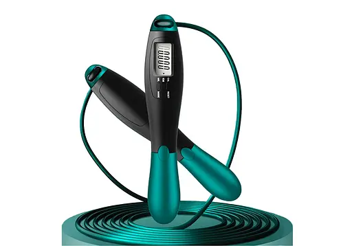 Скоростная скакалка со счетчиком EasyFit черный-зеленый (EF-1916-GN) - фото 1