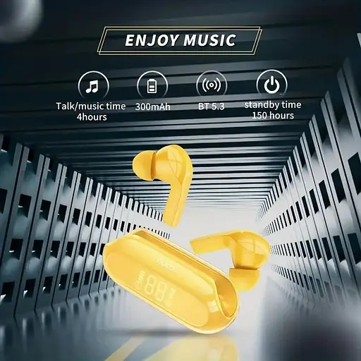 Беспроводные TWS наушники Hoco EW39 вакуумные yellow - фото 3