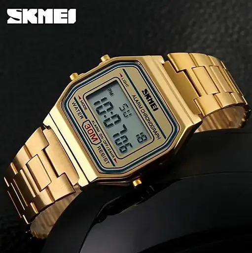 Наручний чоловічий годинник Skmei 1123 золотий - фото 4