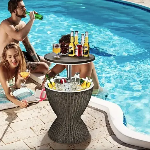 Стол-холодильник Costway Curver с регулируемой высотой 30L коричневый - фото 5