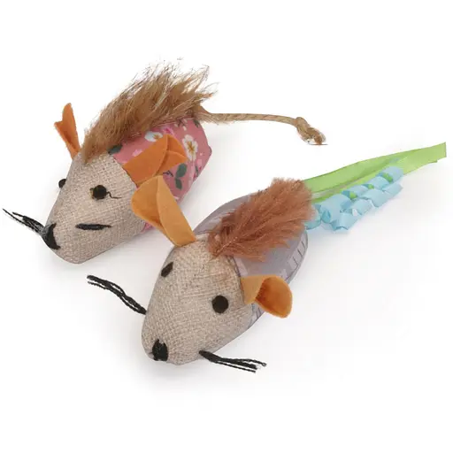 Игрушка для кошек Camon мышка, полиэстеровая с колокольчиком 10 см в ассортименте (AG0389) - фото 3