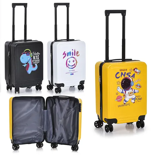 Чемодан, 50x32x21 см, колёса 5.5 см, кодовый замок, пластик - фото 2