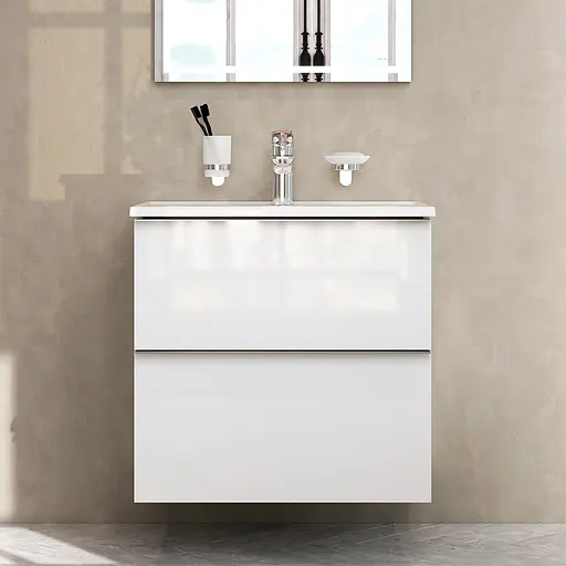 Тумба з умивальником AM.PM X-Joy S підвісна 65 см 2 ящики білий MTA-FHX0652WG-WCC0652WG Білий - фото 6