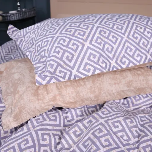 Простирадло на гумці MirSon Поплін 00-4 Geometry Beige 70х190 см бежеве (2200009703218) - фото 6