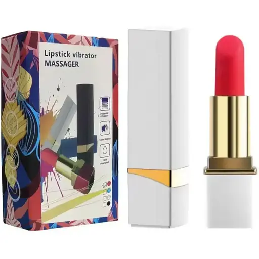 Міні-вібратор у вигляді помади білий - фото 1