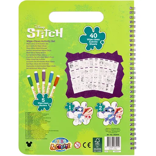 Розмальовка Disney Stitch Актівіті з маркерами, що стираються (ST252410) - фото 3