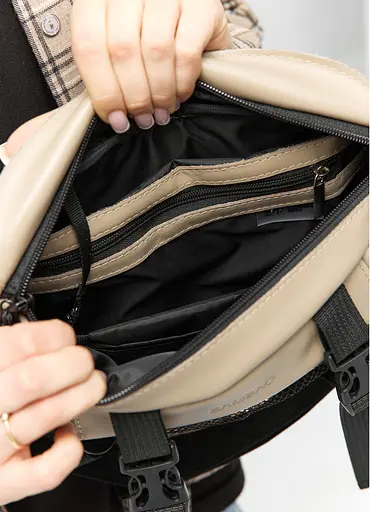 Большая женская поясная сумка бананка Sambag DynamicDart серая 38×21×7 см (80411130) - фото 7